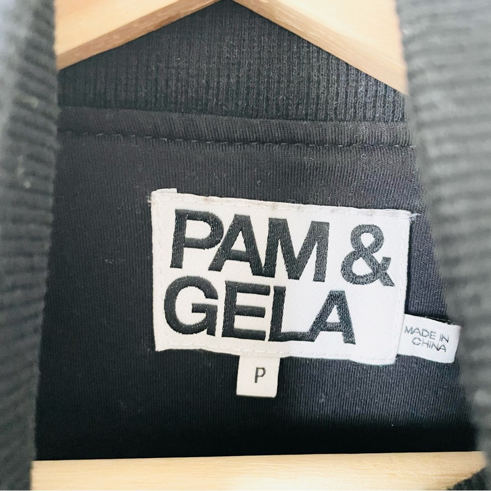 Pam & Gela SMALL leopard print stretch green and black velour tracksuit set - Picture 3 of 13